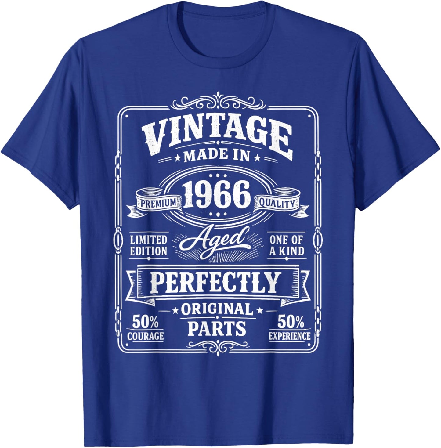 60th Birthday Man Woman 60 Years Decoration 1966 Gift Funny T-Shirt - T-Shirt | Royal