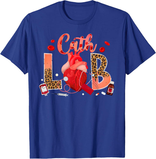 Cath Lab Technologist Leopard Cardiac Cath Lab Technologist T-Shirt - T-Shirt | Royal