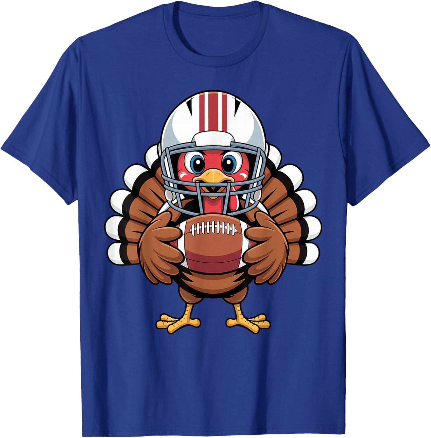 Retro Thanksgiving Turkey Football Toddler Boys Kids T-Shirt - T-Shirt | Royal