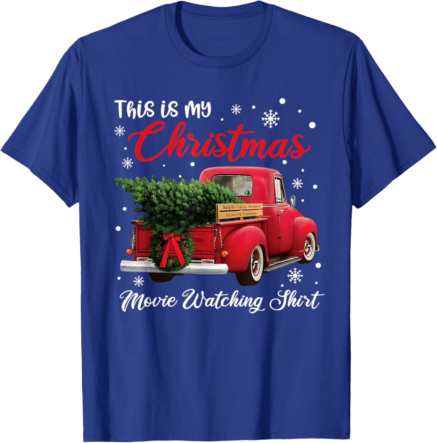 This is My Christmas Movie Watching Shirt Vintage Red Truck T-Shirt - T-Shirt | Royal