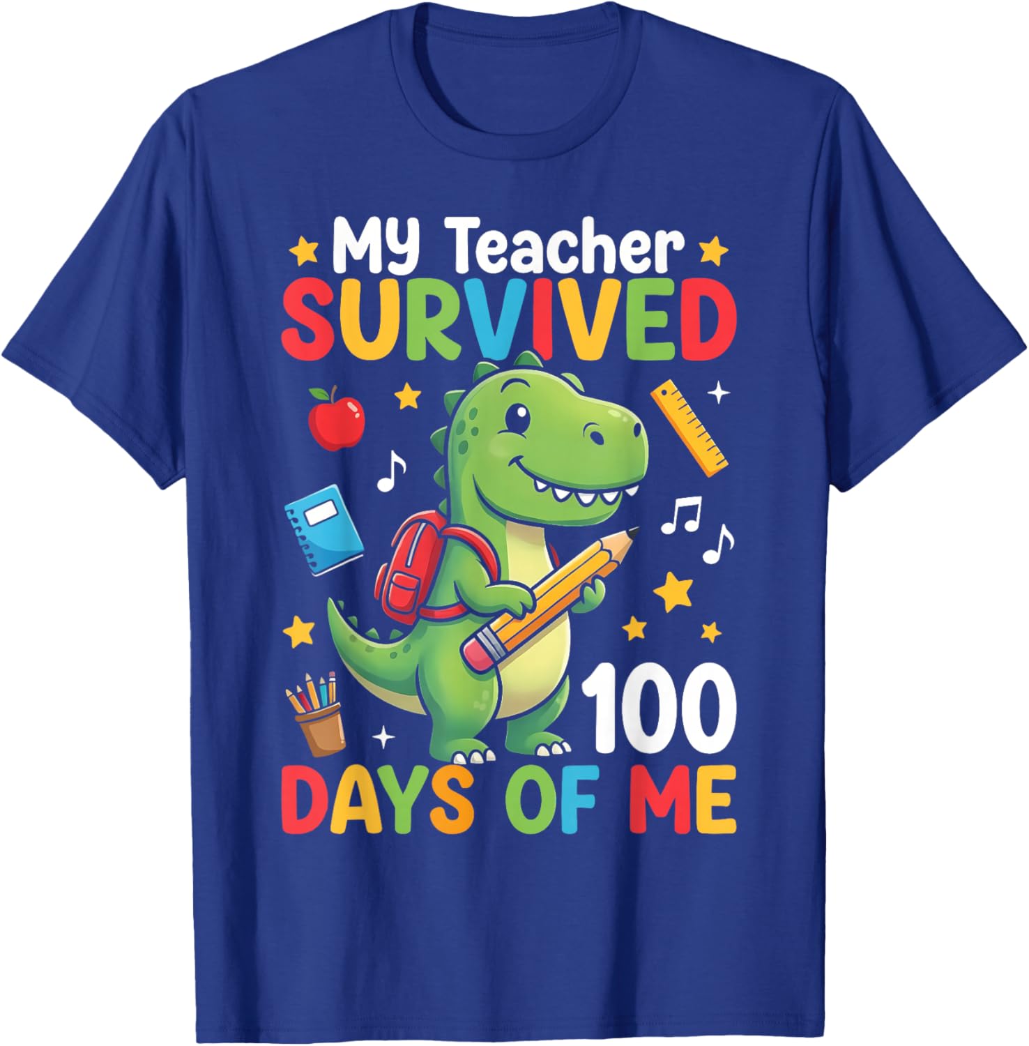 100th Day of School My Teacher Survived 100 Days of Me Boys T-Shirt - T-Shirt | Royal