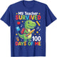 100th Day of School My Teacher Survived 100 Days of Me Boys T-Shirt - T-Shirt | Royal