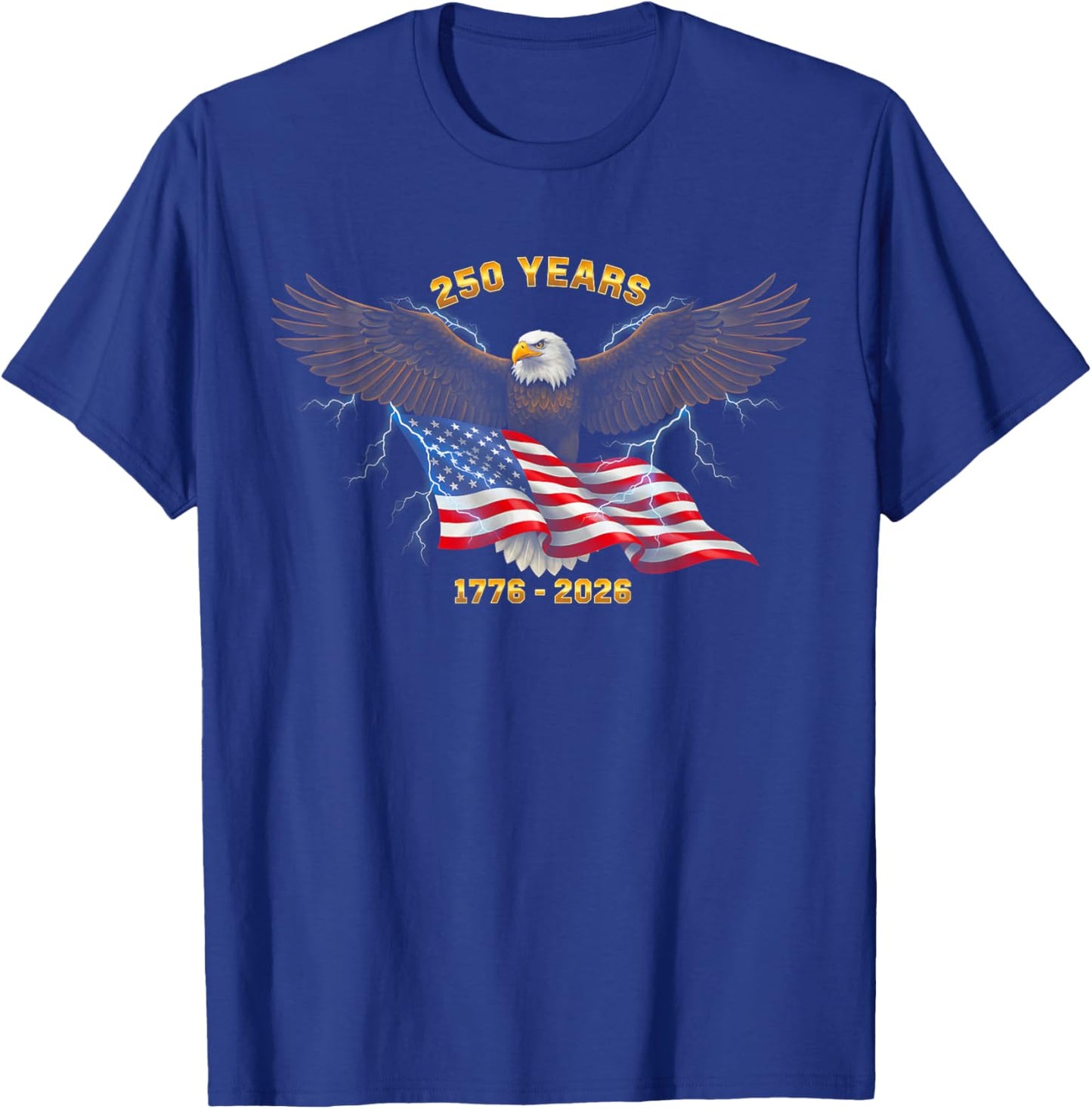 250th Birthday 250 Years USA 1776 2026 T-Shirt - T-Shirt | Royal