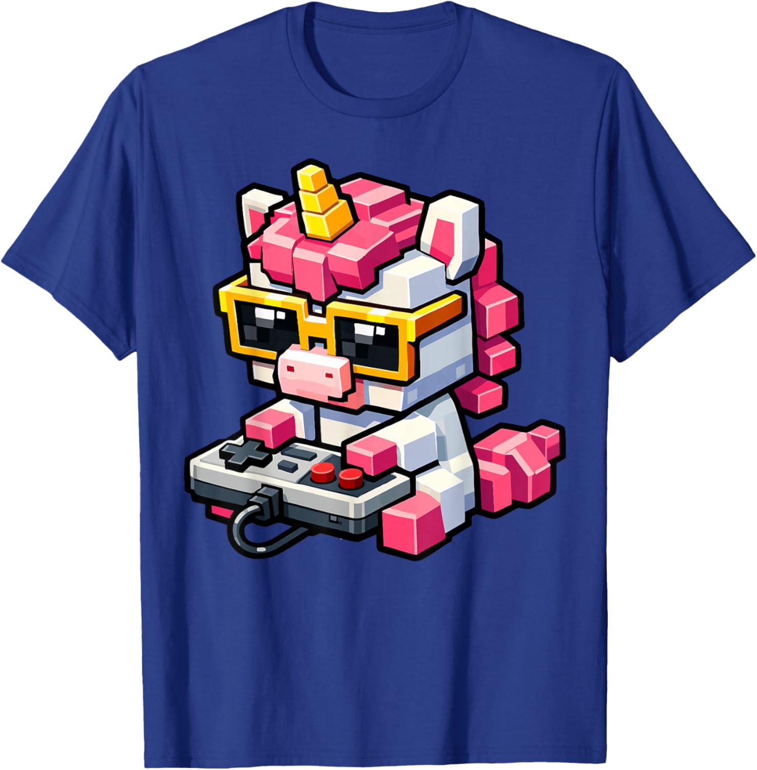 Funny Retro Video Game Unicorn Pixel Video Gamer Girls Women T-Shirt - T-Shirt | Royal