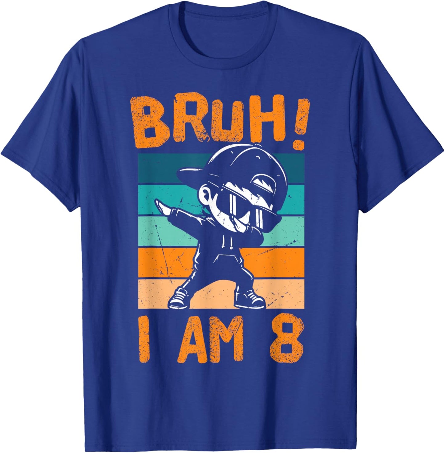 Bruh I Am 8 Year Old Dabbing Boy 8th Birthday Decorations T-Shirt - T-Shirt | Royal