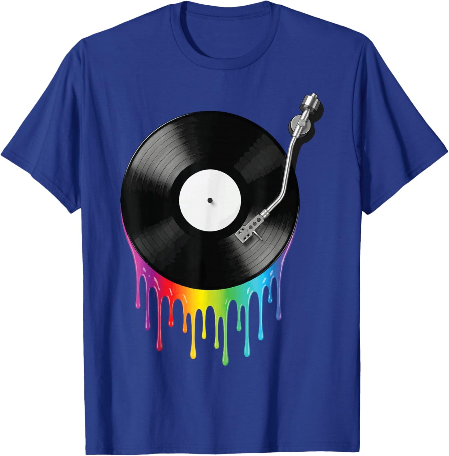 Vinyl Record Melting Music Turntable T-Shirt - T-Shirt | Royal