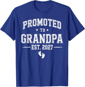 Grandpa Est 2027 First Grandpa 2027 Promoted to Grandpa 2027 T-Shirt - T-Shirt | Royal