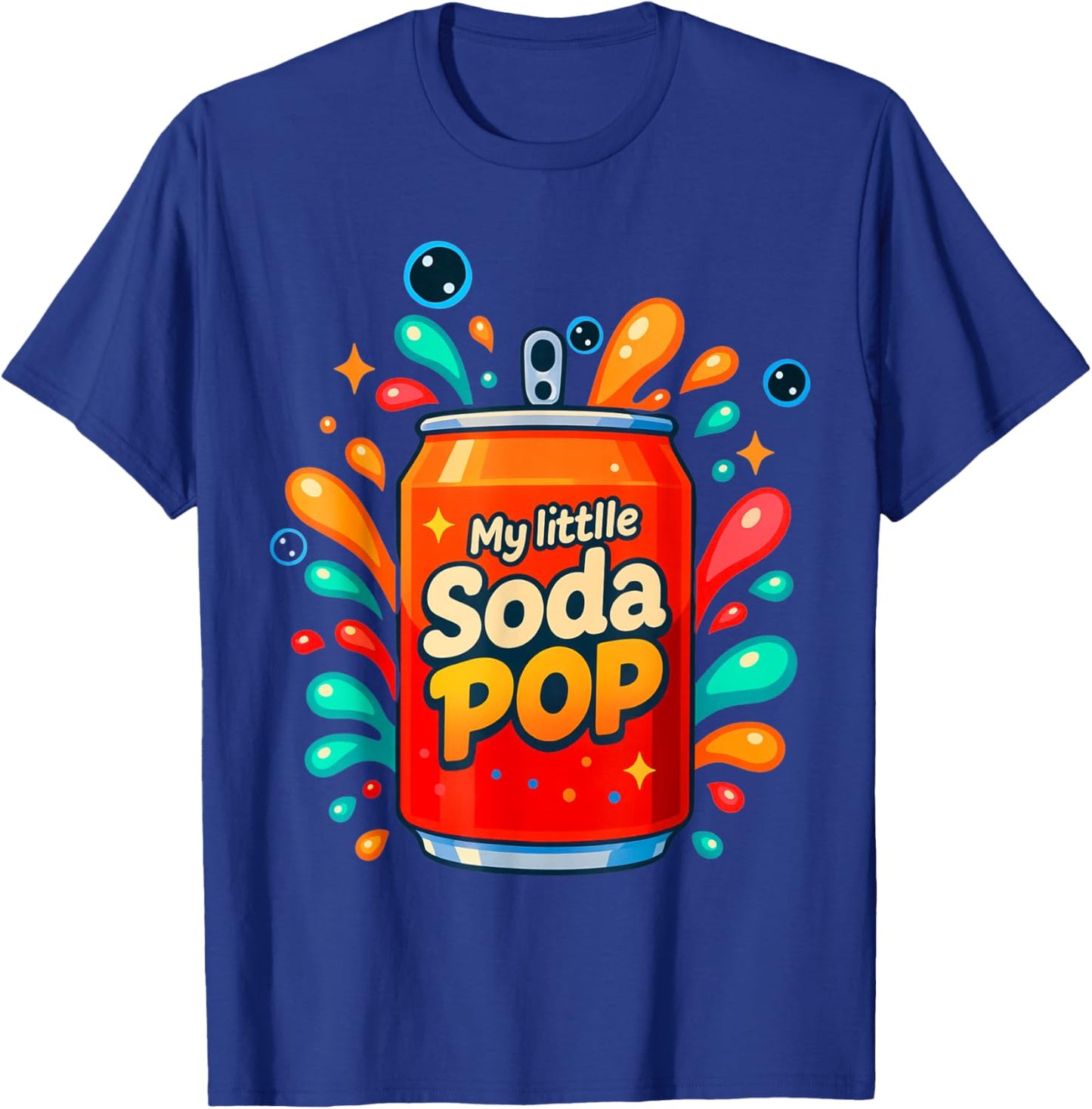Soda Pop Cartoon Splash Cute Retros Beverage Funny Oranges T-Shirt - T-Shirt | Royal