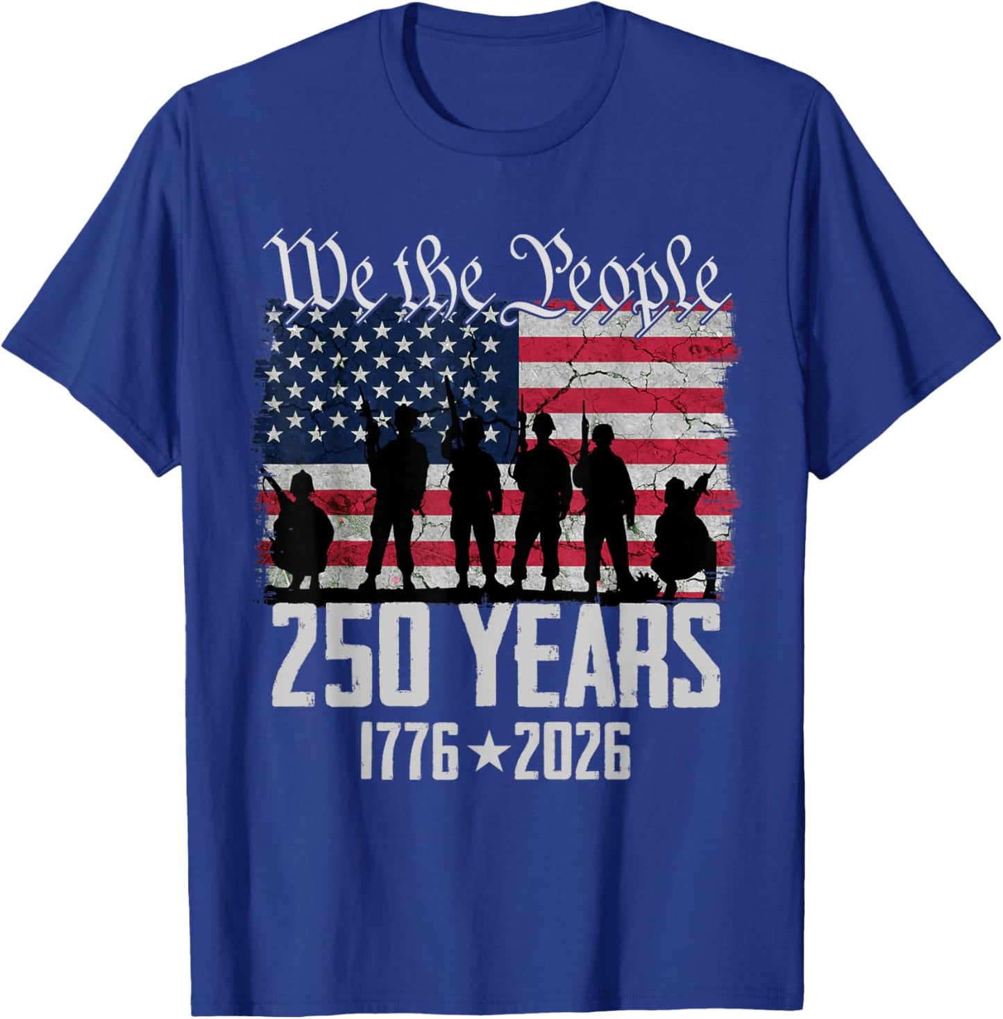 Flag Vintage 250 Years American 1776 2026 250th USA Birthday T-Shirt - T-Shirt | Royal
