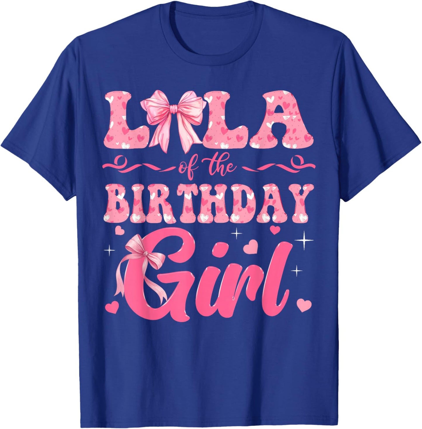 Lola of The Birthday Girl Family Pink Coquette Bow T-Shirt - T-Shirt | Royal