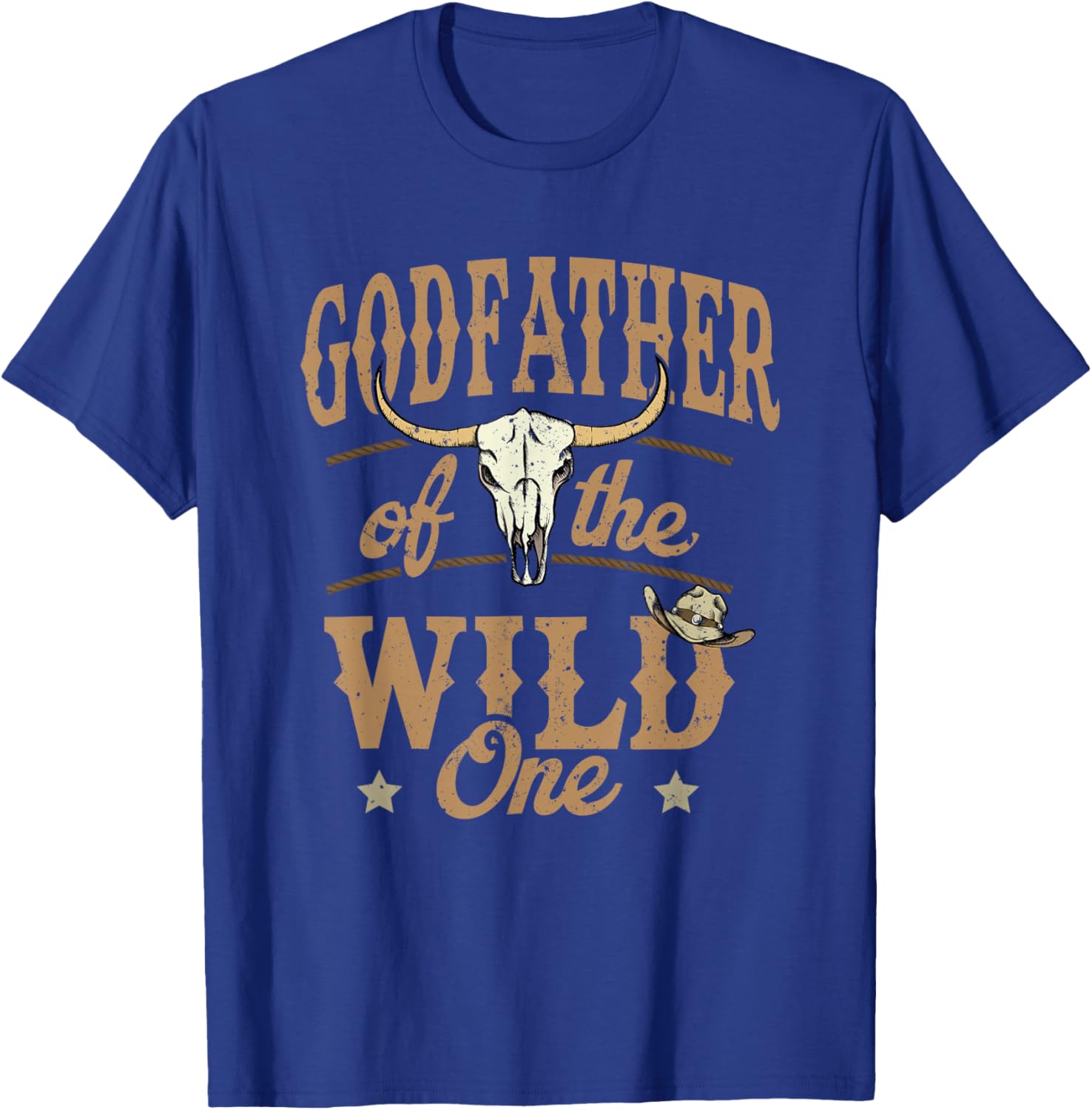 Godfather of The Wild One Cowboy Western Rodeo Party T-Shirt - T-Shirt | Royal