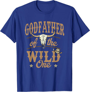 Godfather of The Wild One Cowboy Western Rodeo Party T-Shirt - T-Shirt | Royal