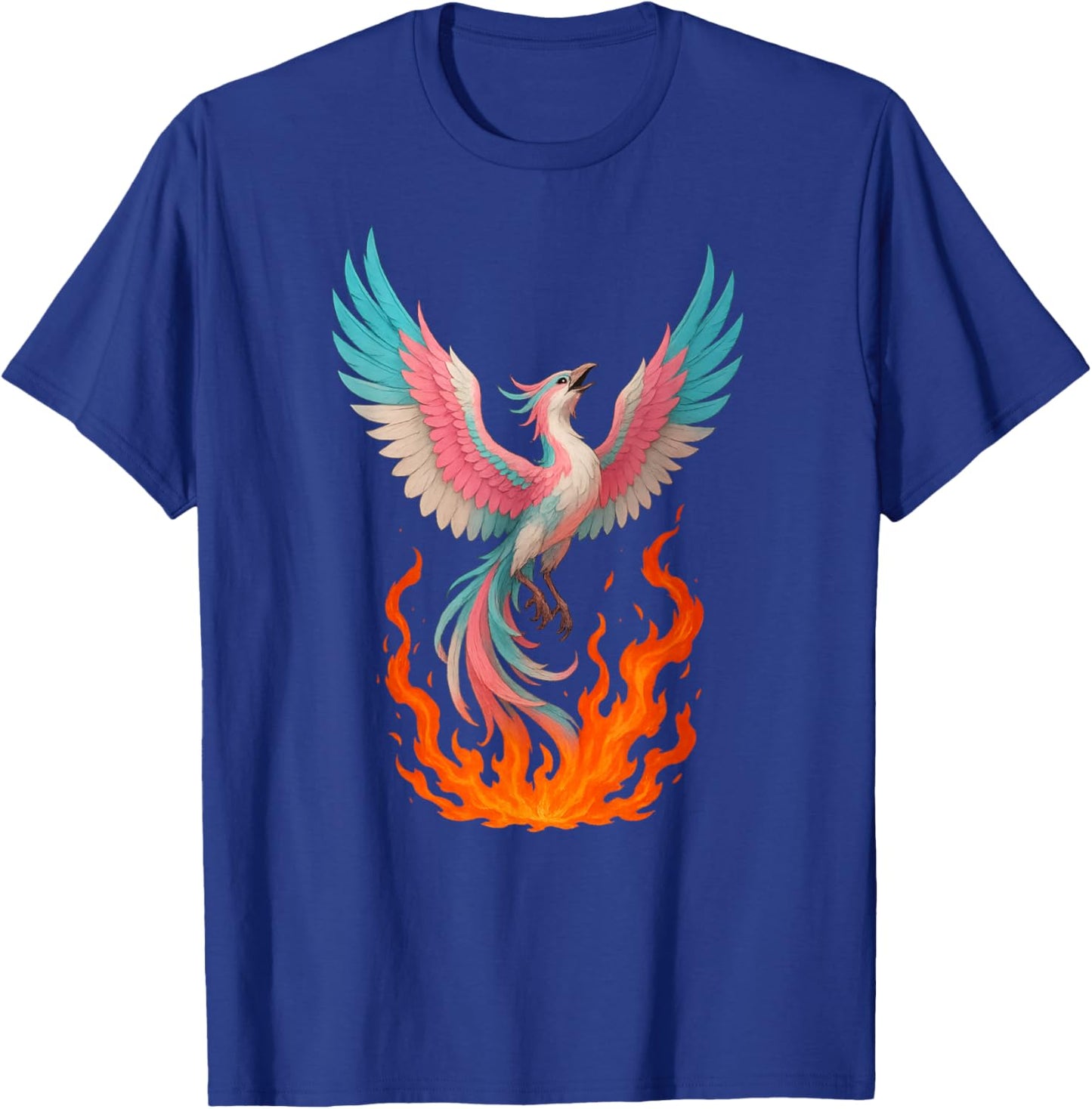 Transgender Phoenix Bird Trans Pride Flag Rising from Ashes T-Shirt - T-Shirt | Royal