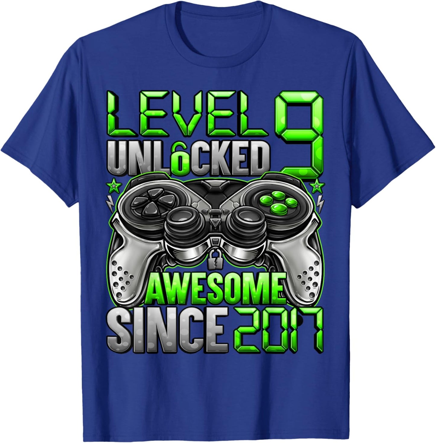 Level 9 Unlocked 9 Year Old Gifts for Boys 9th Birthday Boy T-Shirt - T-Shirt | Royal