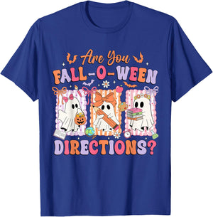 are You Fall-O-Ween Directions Funny Ghost Pumpkin Halloween T-Shirt - T-Shirt | Royal