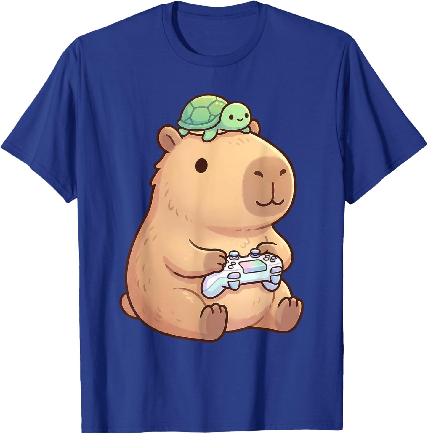 Cute Capybara Anime Gamer Turtle Funny Graphic Kawaii T-Shirt - T-Shirt | Royal