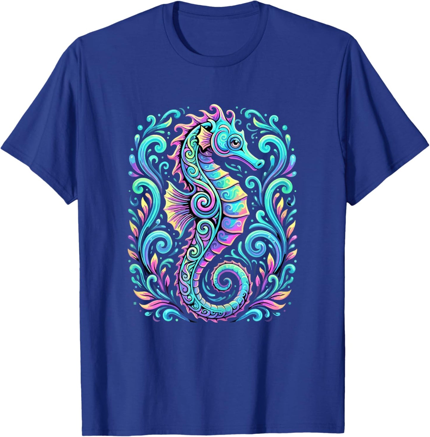 Colorful Seahorse Ocean T-Shirt - T-Shirt | Royal