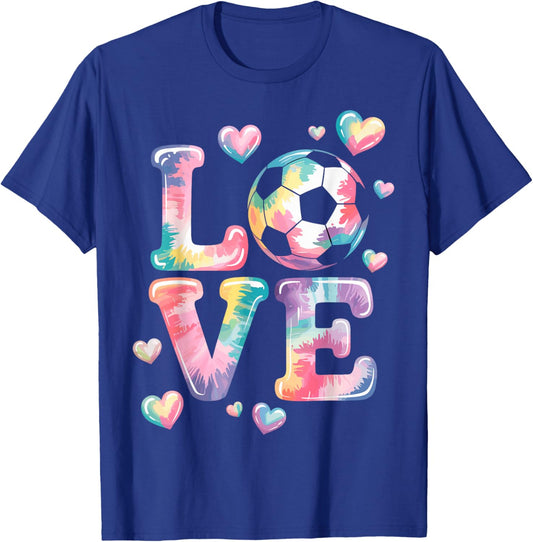 I Love Soccer Goalie Girl Player Fan Game Day Tie Dye T-Shirt - T-Shirt | Royal