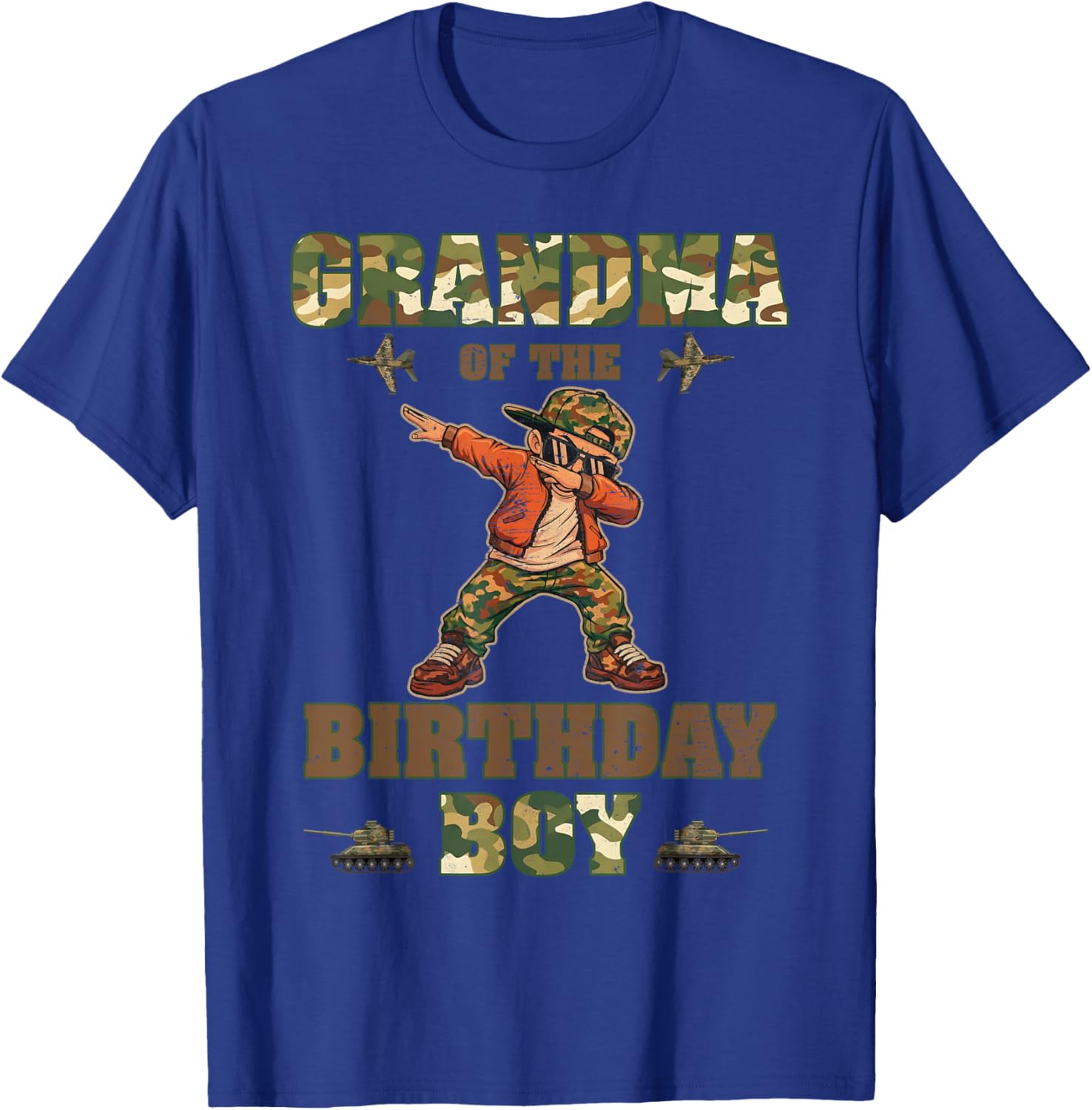 Grandma of The Birthday Boy Camo Matching Family Decoration T-Shirt - T-Shirt | Royal