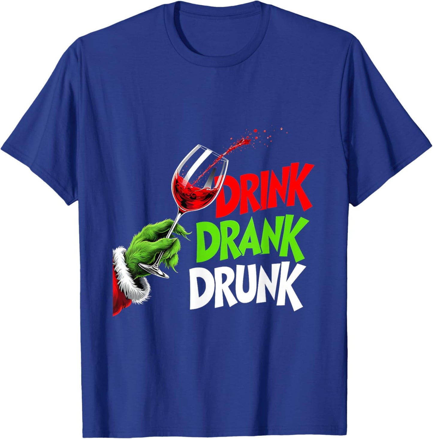 Santa Party Vibes Drink Drank Drunk Funny Christmas T-Shirt - T-Shirt | Royal