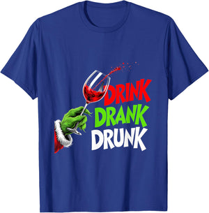 Santa Party Vibes Drink Drank Drunk Funny Christmas T-Shirt - T-Shirt | Royal