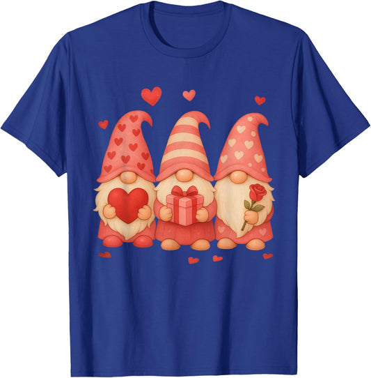Valentines Day Gnome Hearts Love Cute Family Men Women T-Shirt - T-Shirt | Royal