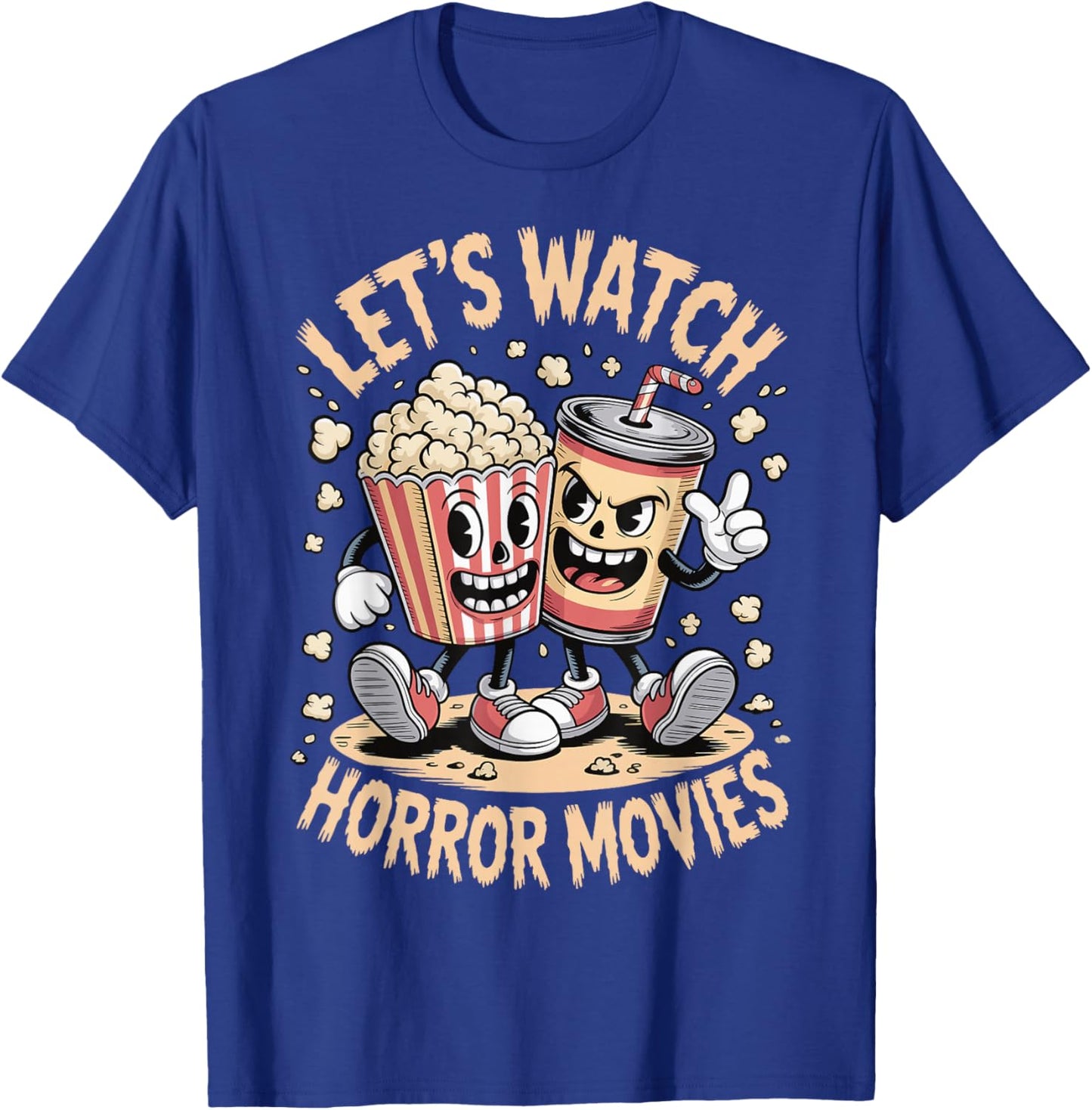 Let's Watch Horror Movies Halloween Costume T-Shirt - T-Shirt | Royal