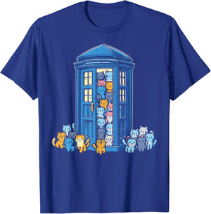 Cats Telephone Booth Cute Kitten Kitty Girls Kids Women Men T-Shirt - T-Shirt | Royal