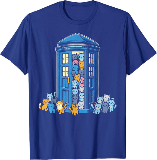 Cats Telephone Booth Cute Kitten Kitty Girls Kids Women Men T-Shirt - T-Shirt | Royal