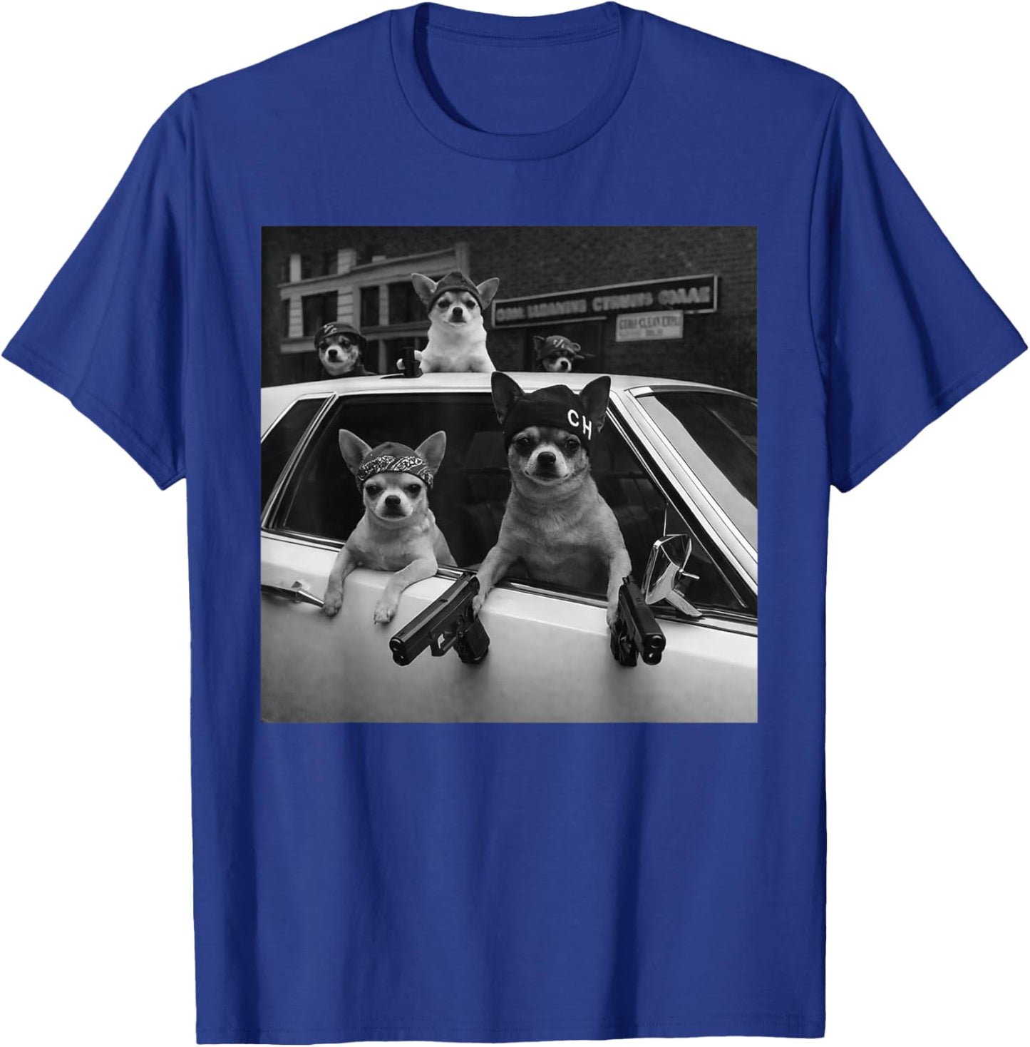 Funny Chihuahua Meme Chihuahua Gangster Dog Street Design T-Shirt - T-Shirt | Royal
