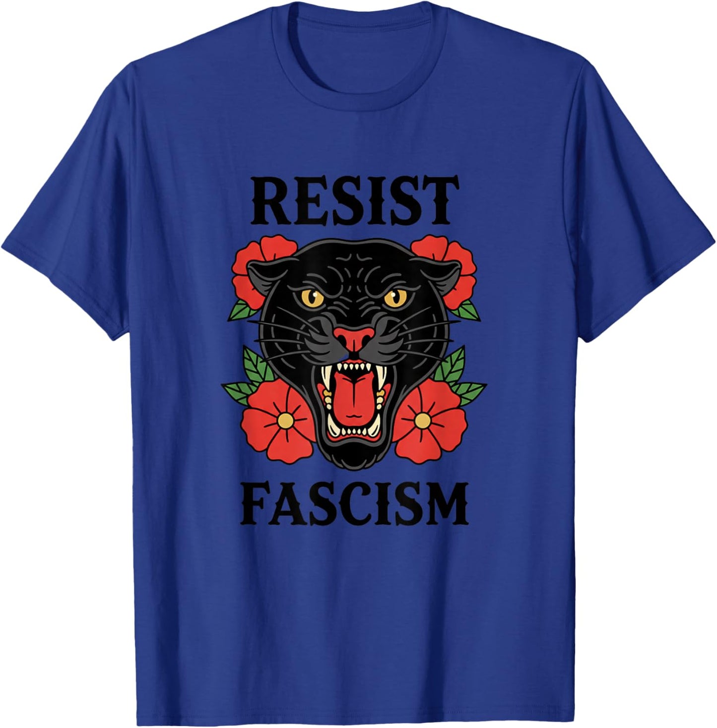 Resist Fascism Panther Political Protest Activist T-Shirt - T-Shirt | Royal