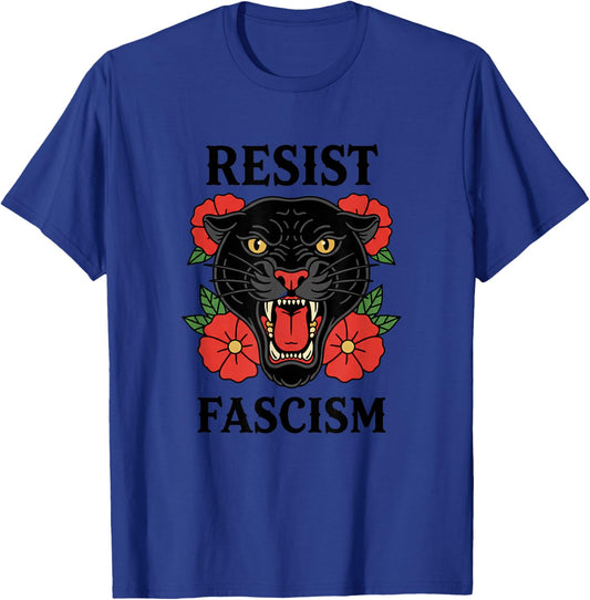 Resist Fascism Panther Political Protest Activist T-Shirt - T-Shirt | Royal