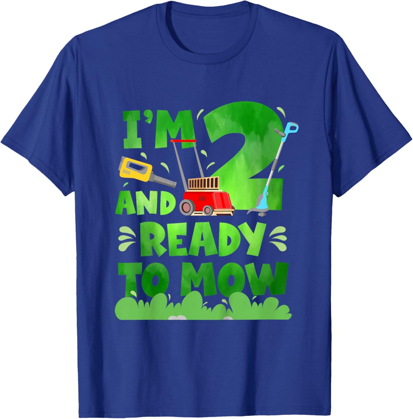 2nd Lawn Mowing Birthday 2 Year Old Lawn Mower T-Shirt - T-Shirt | Royal