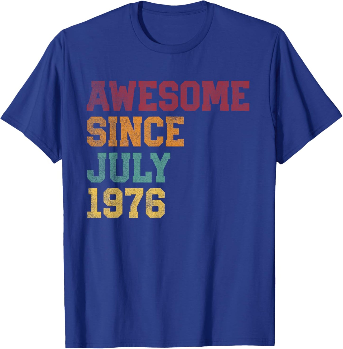 Awesome Since July 1976 50th Birthday 50 Years Old - Retro T-Shirt - T-Shirt | Royal