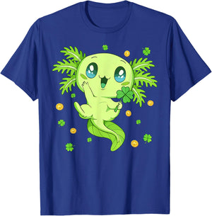 Axolotl Saint Patricks Day Boys Girls Axolotl St Patrick T-Shirt - T-Shirt | Royal