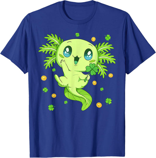Axolotl Saint Patricks Day Boys Girls Axolotl St Patrick T-Shirt - T-Shirt | Royal