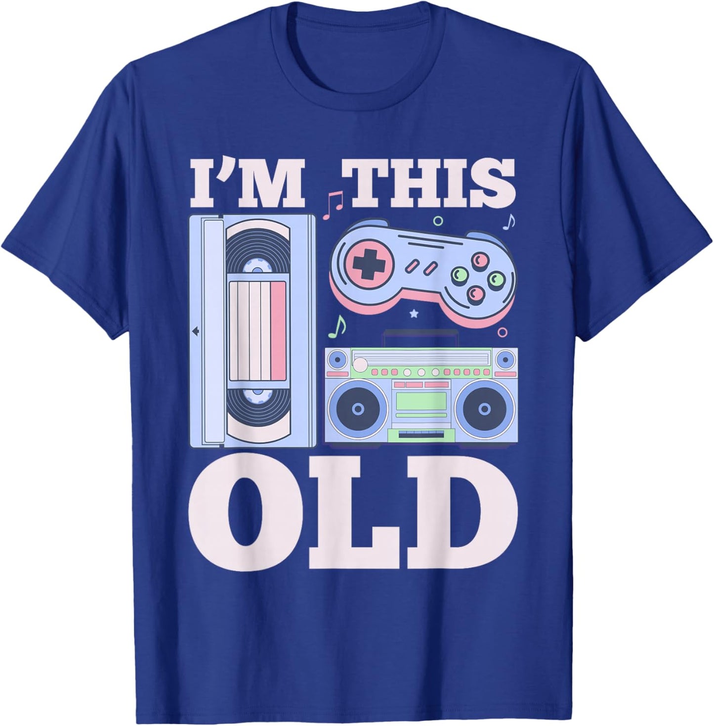 I'm This Old Retro Style Cassette Tape 70's 80's 90's Party T-Shirt - T-Shirt | Royal