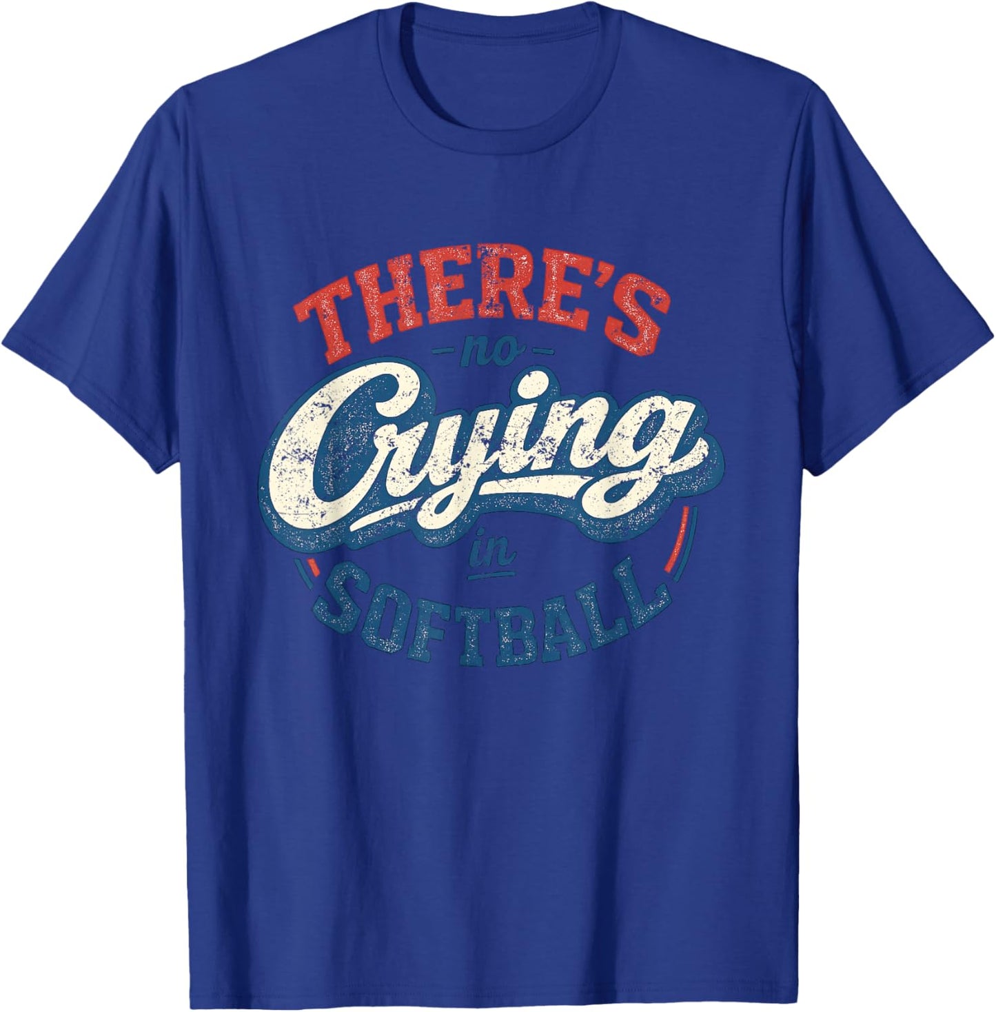 No Crying in Softball Retro Graphic T-Shirt - T-Shirt | Royal