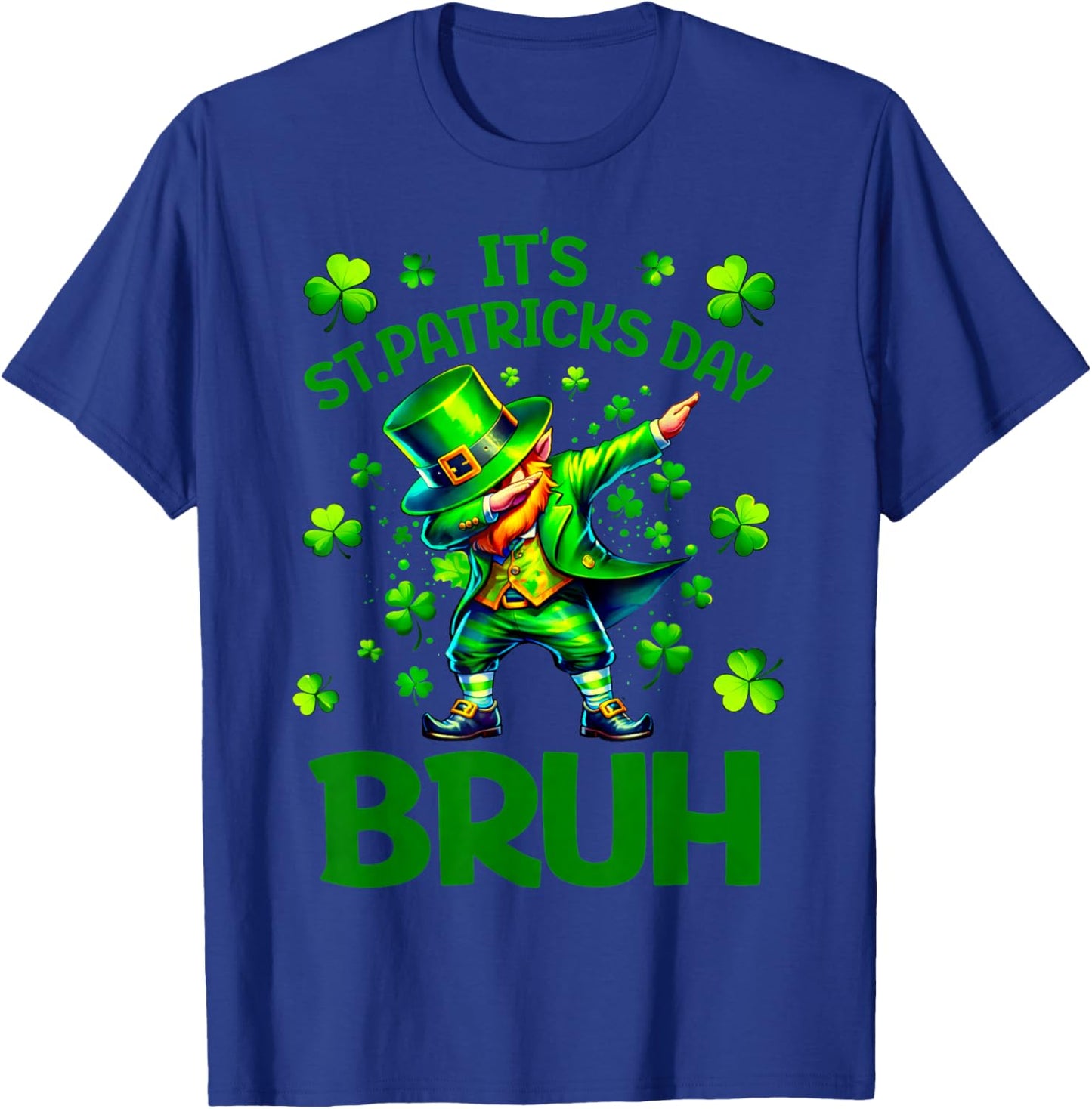 Bruh Dab Leprechaun Funny Kids Boys St Patricks Day T-Shirt - T-Shirt | Royal