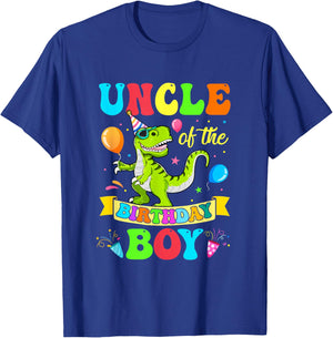 Uncle of The Birthday Boy T-Rex Dinosaur Birthday T-Shirt - T-Shirt | Royal