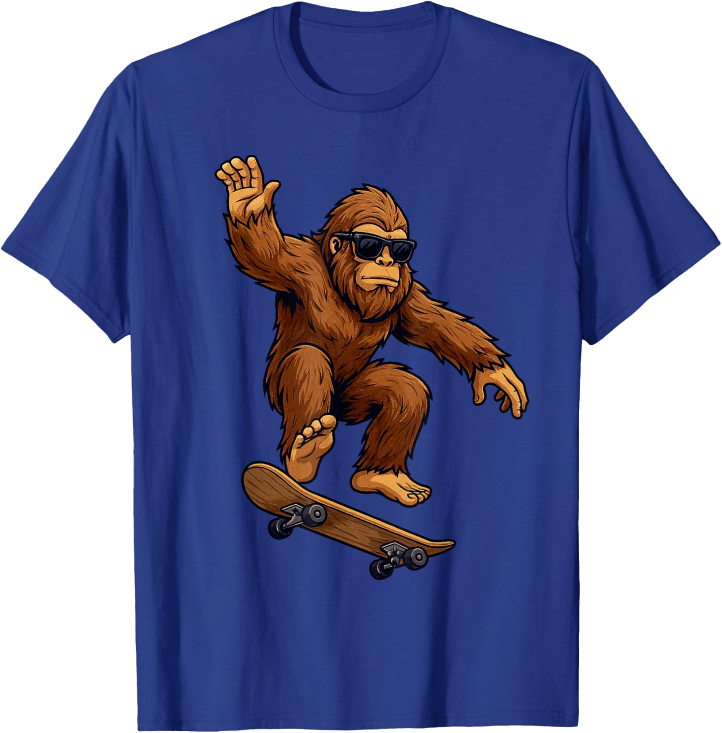 Funny Bigfoot Skateboard Sasquatch Skateboarding Boys Kids T-Shirt - T-Shirt | Royal