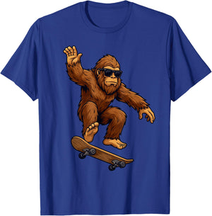 Funny Bigfoot Skateboard Sasquatch Skateboarding Boys Kids T-Shirt - T-Shirt | Royal