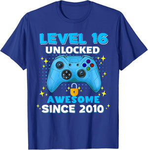 16th Birthday for Boys 16 Years Birthday Kids Gifts T-Shirt - T-Shirt | Royal