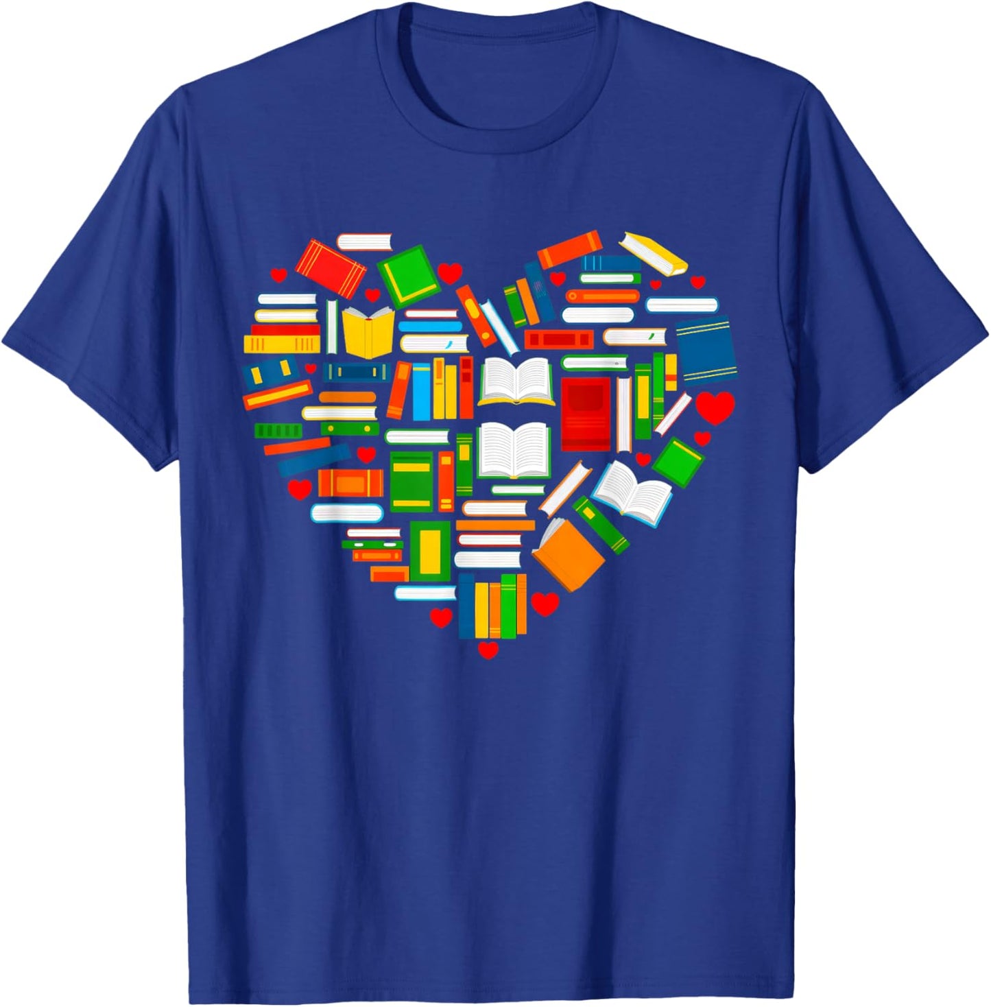 Book Lover Librarian - Books Heart Valentine T-Shirt - T-Shirt | Royal