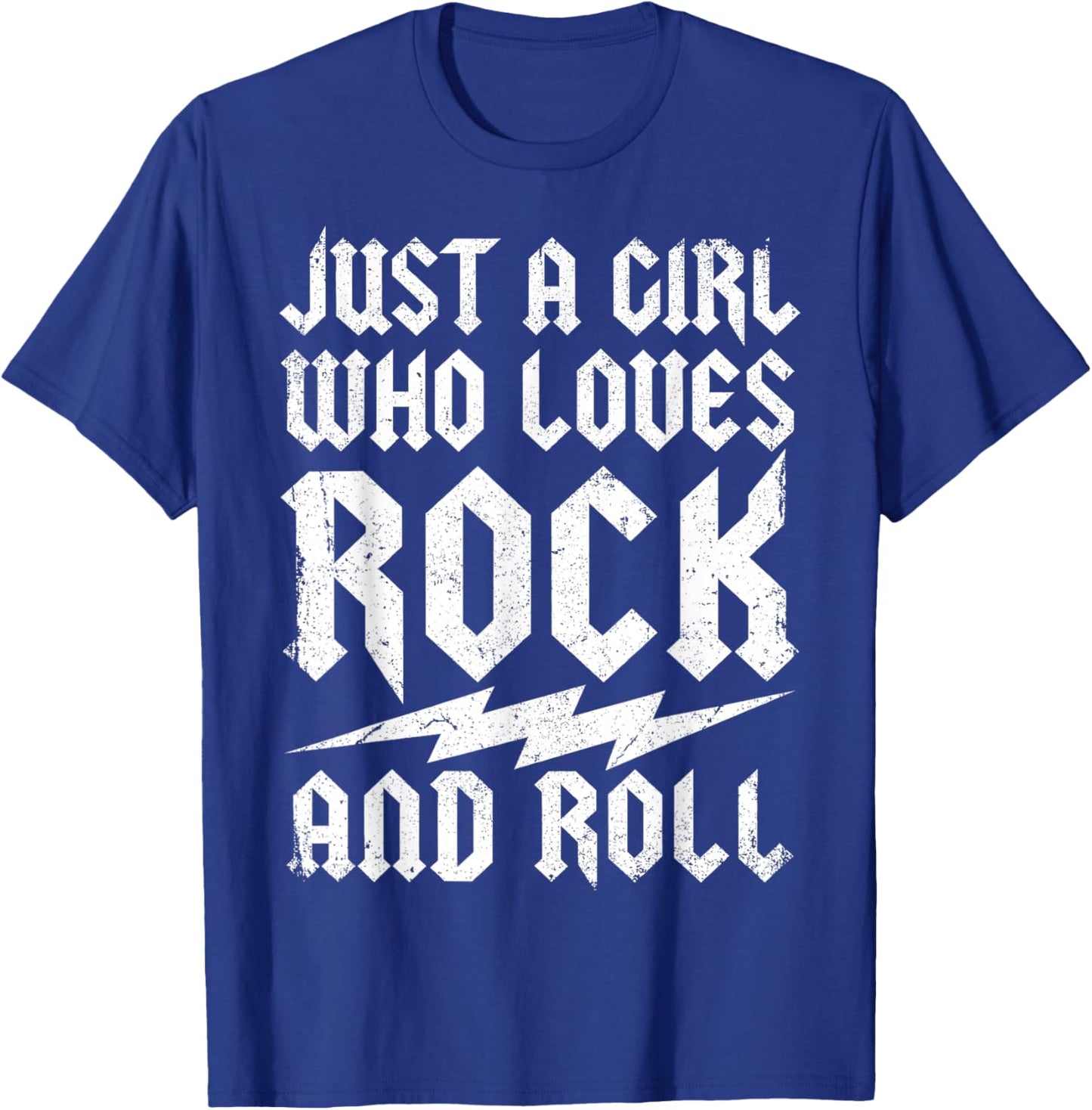 Rock Music Just a Girl Who Loves Rock and Roll Fan Outfit T-Shirt - T-Shirt | Royal