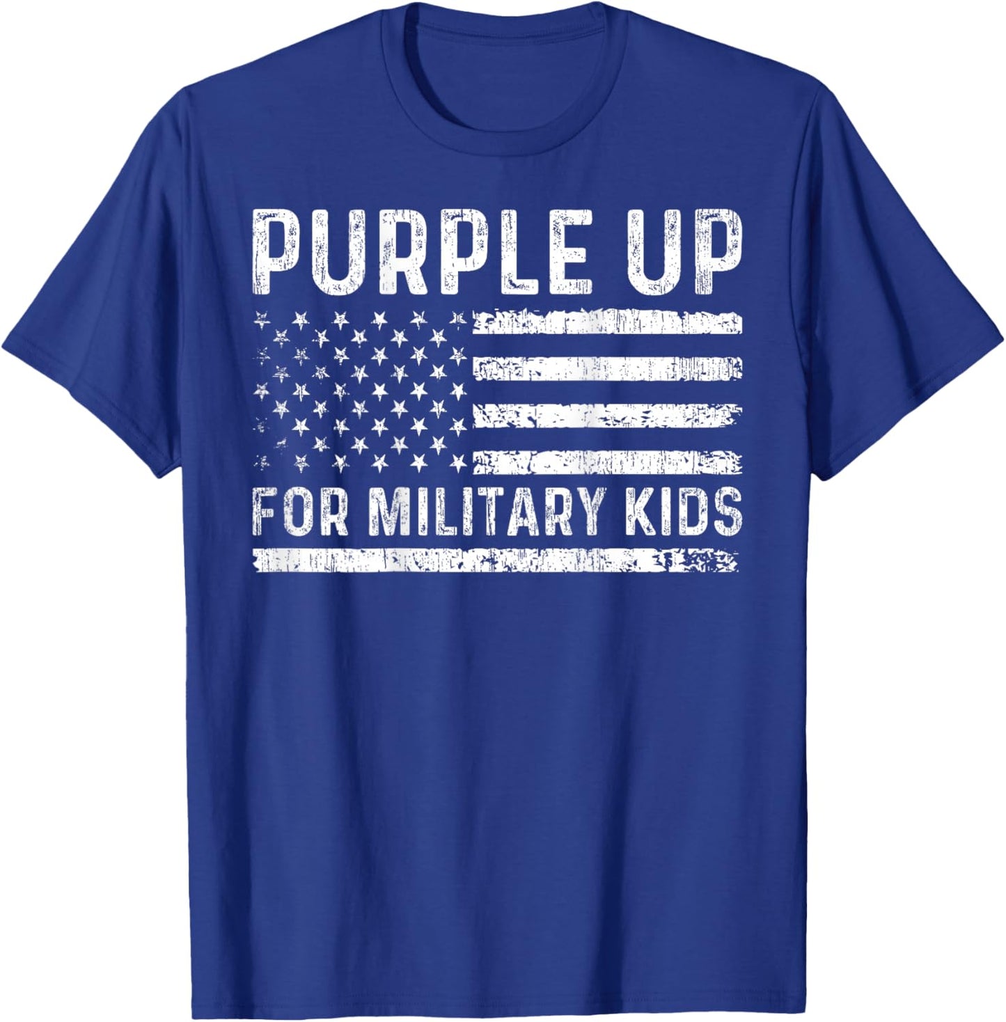 Purple Up for Military Kids - Month Military Child (Back) T-Shirt - T-Shirt | Royal