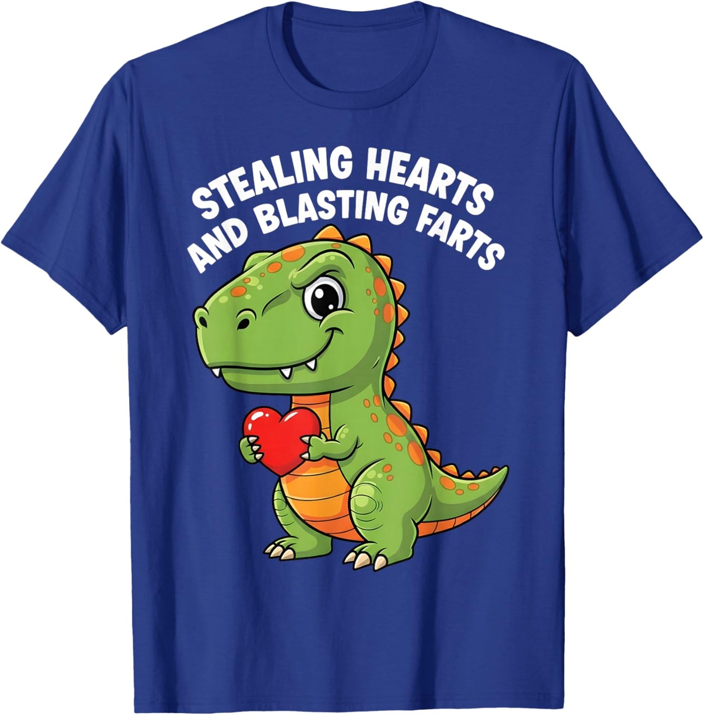 Stealing Hearts Blasting Farts Funny Toddler Dinosaur T-Rex T-Shirt - T-Shirt | Royal