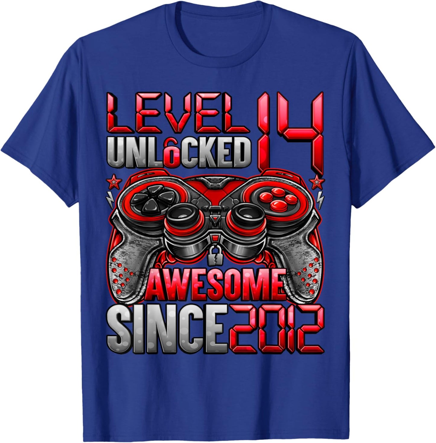 Level 14 Unlocked 14 Year Old Gifts Boys 14th Birthday Boy T-Shirt - T-Shirt | Royal
