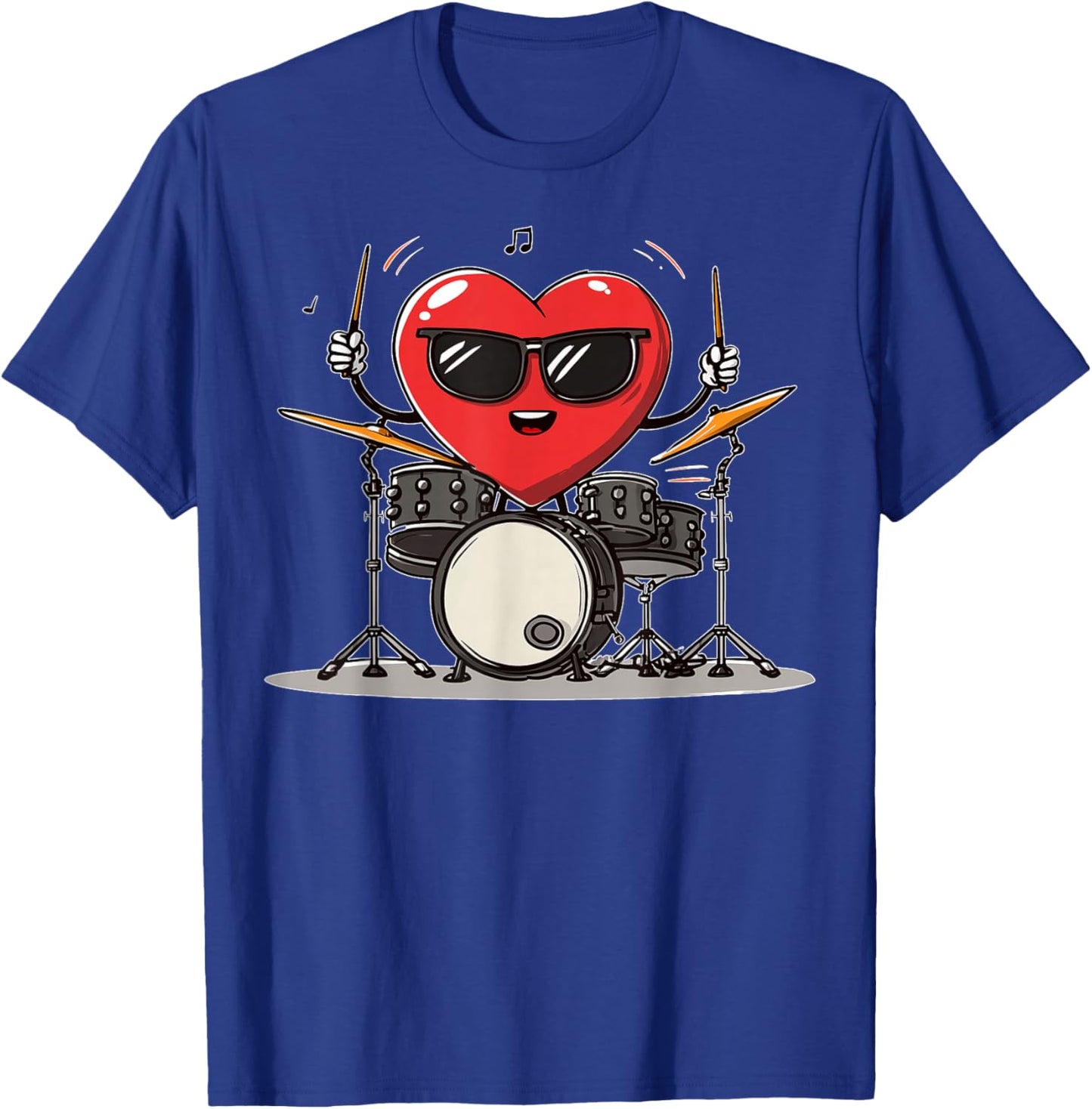 Drum Heart Drummer Valentine's Day Sunglasses T-Shirt - T-Shirt | Royal