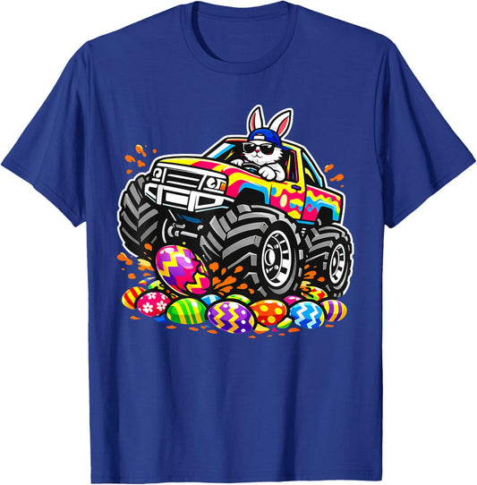 Easter Day Bunny Monster Truck Eggs Cool Rabbit T-Shirt - T-Shirt | Royal